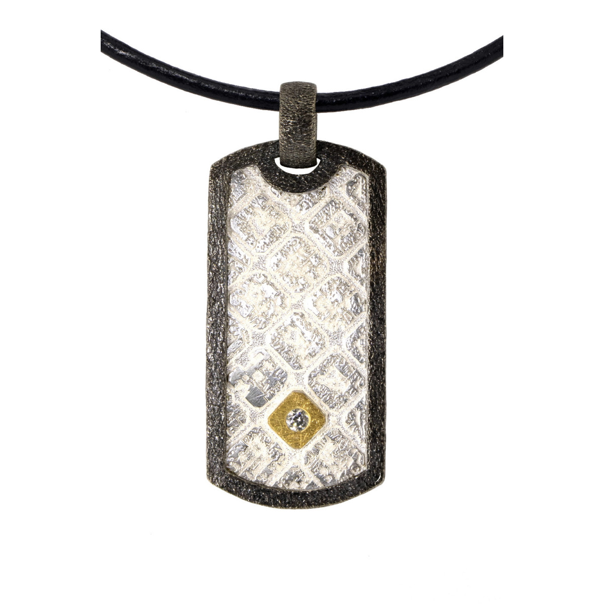 Silver, gold and brilliant pendant