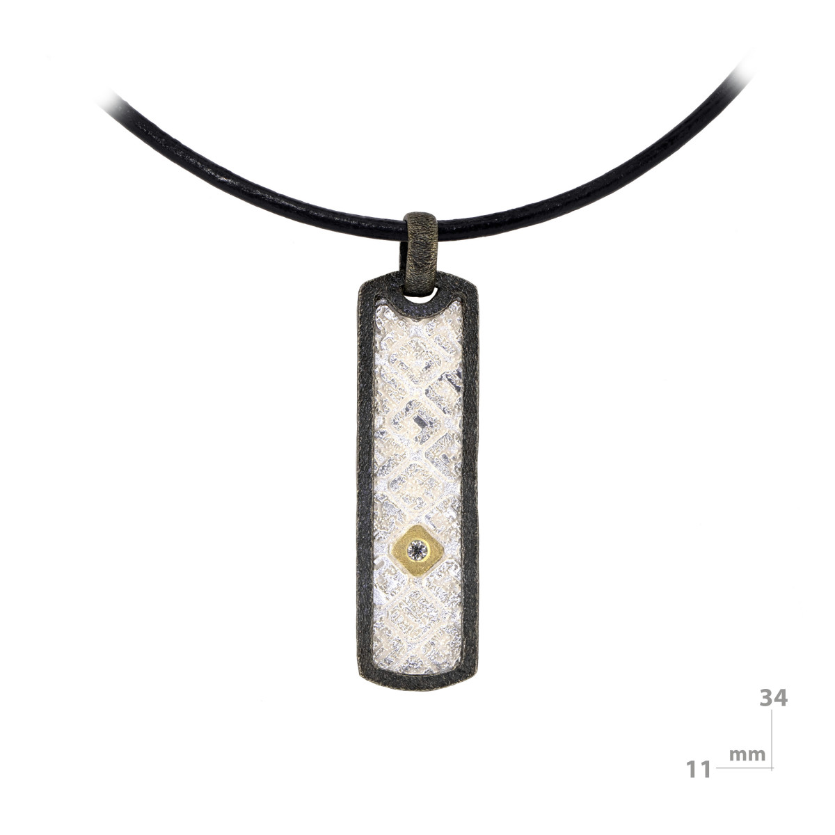 Silver, gold and brilliant pendant