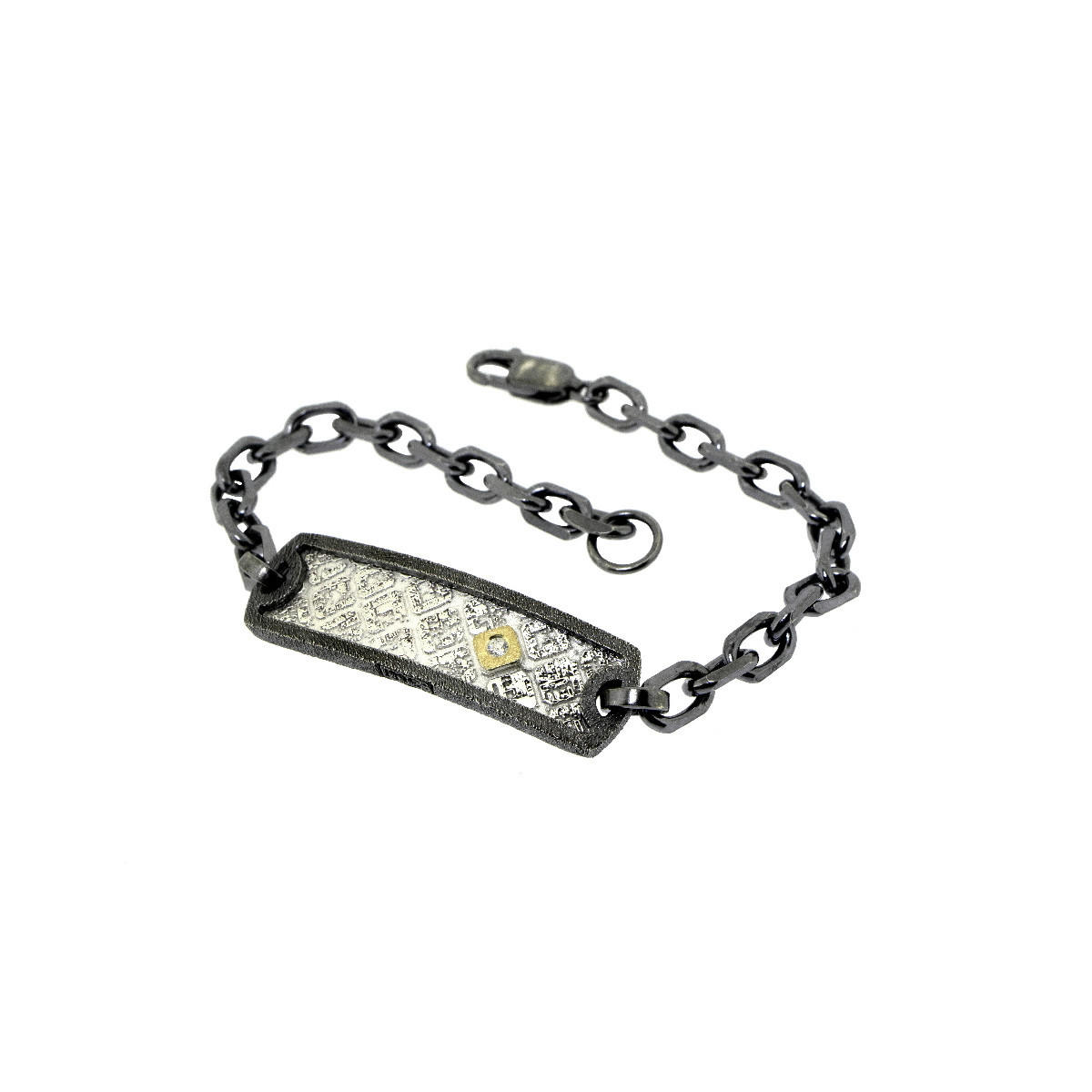 Silver, gold and 0.025 ct brilliant bracelet