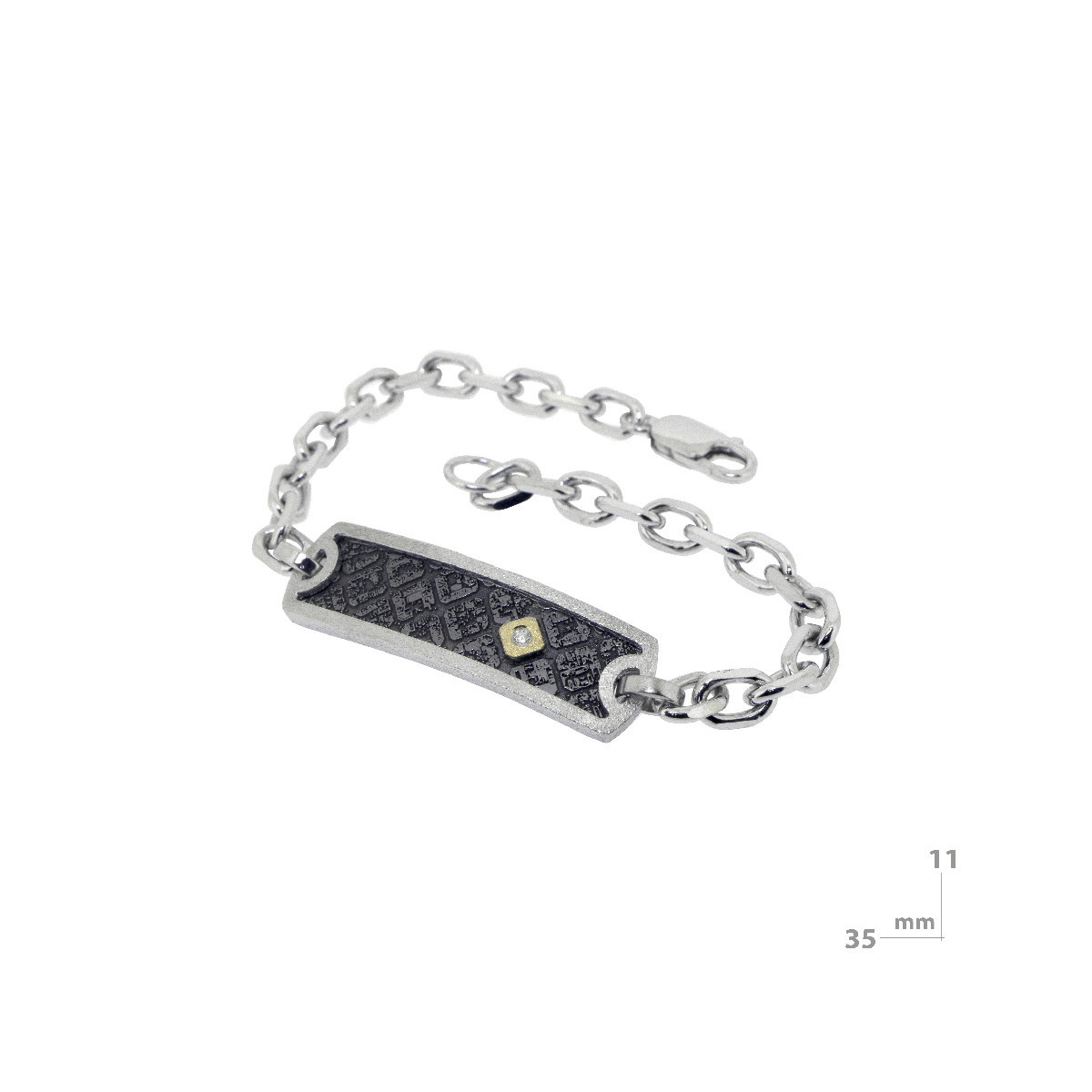 Pulsera de plata, oro y brillante