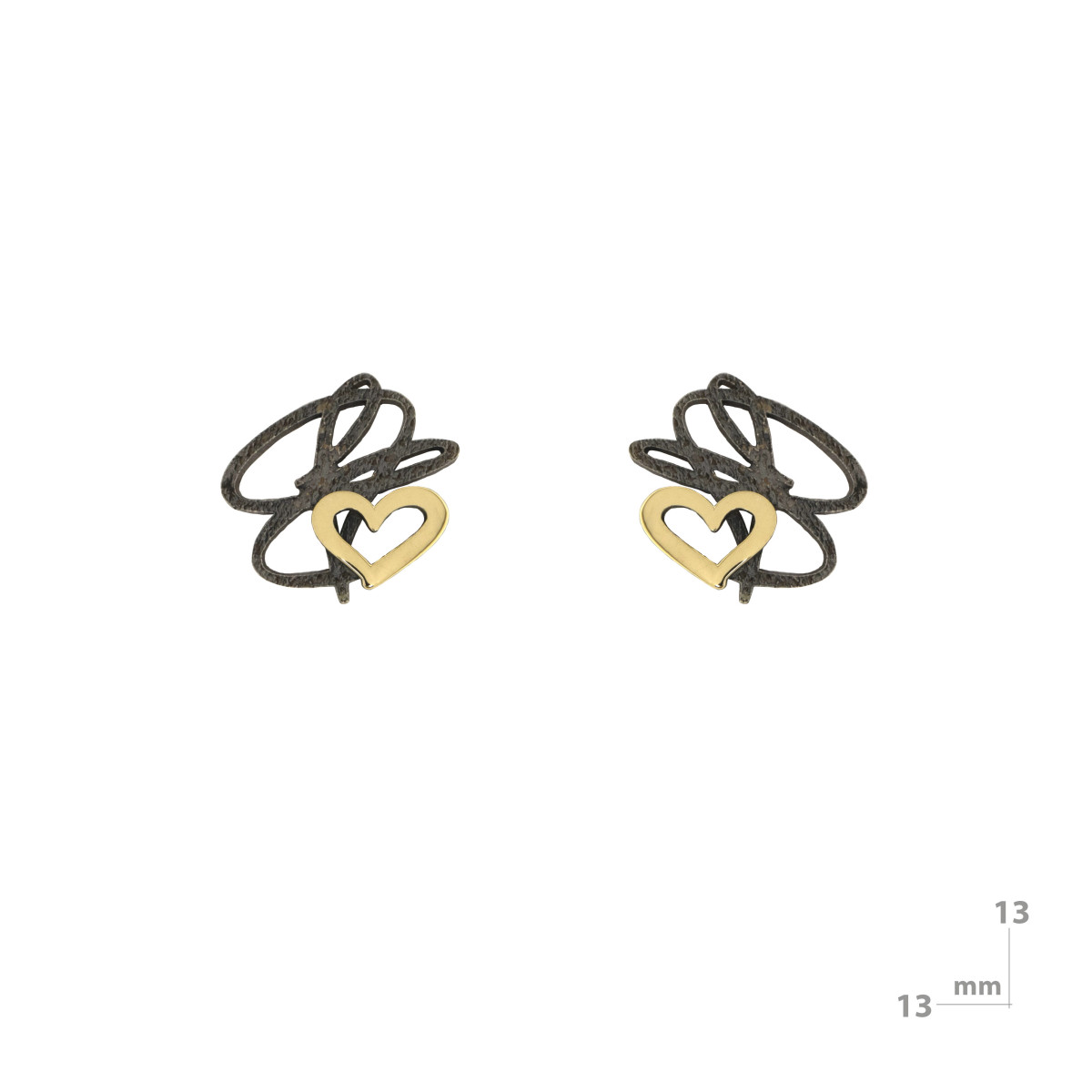 Silver and gold earrings