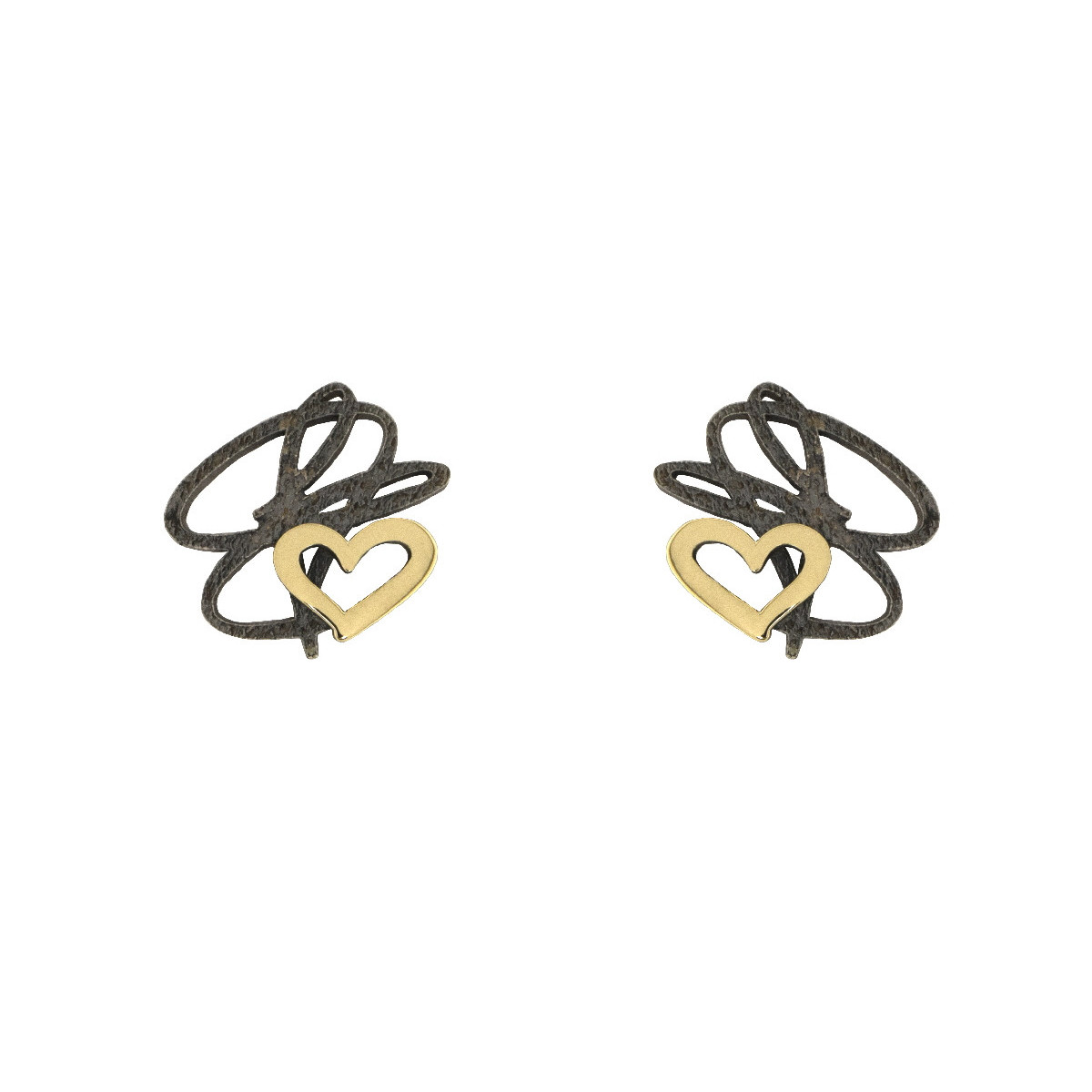 Pendientes de plata y oro