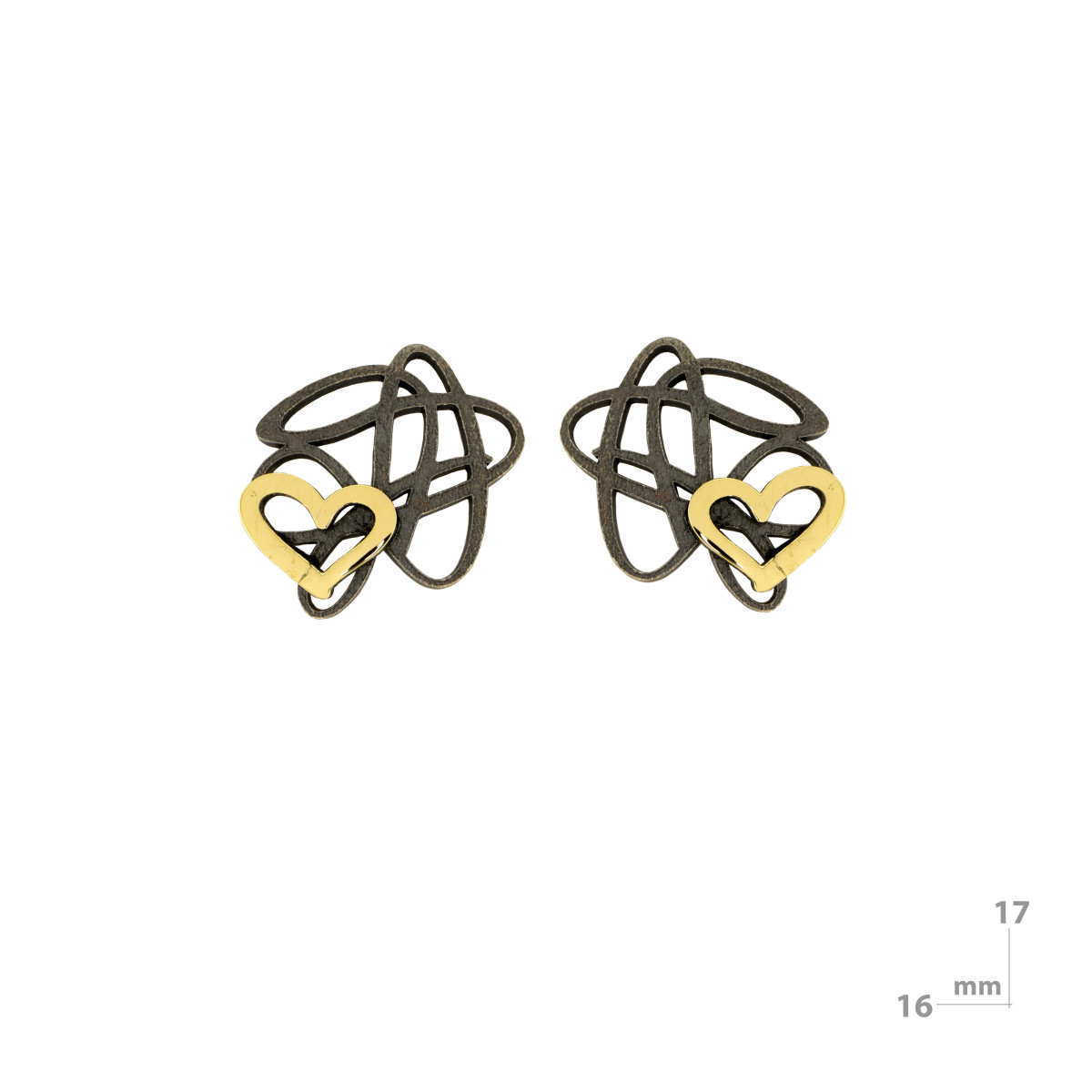Silver and gold earrings