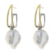 Pendientes de plata, oro y perla Keshi