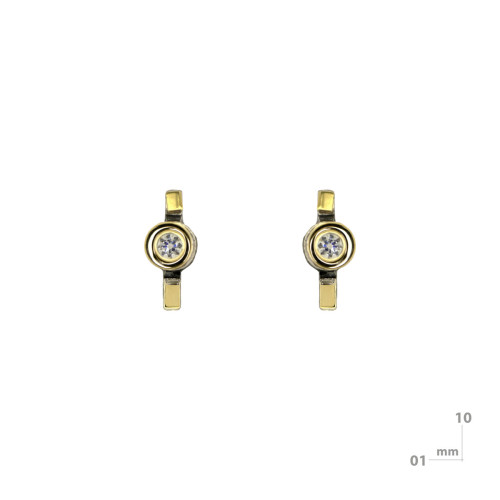 Pendientes de plata, oro y brillantes