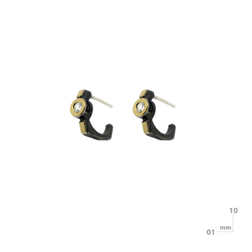 Pendientes de plata, oro y brillantes