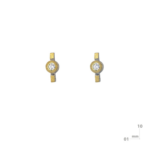 Arrecades de plata, or i brillants