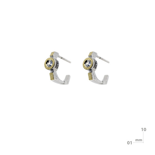 Arracades de plata, or i brillants