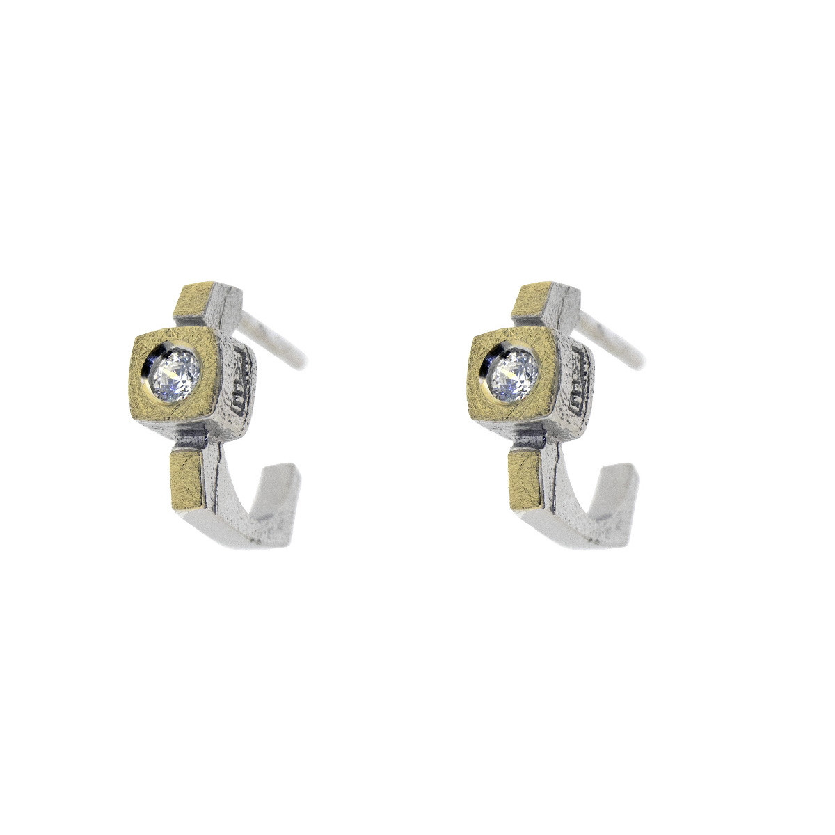 Arrecades de plata, or i brillants