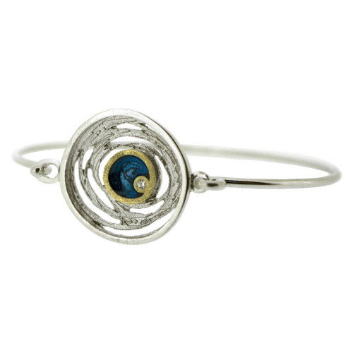 Pulsera de plata, oro, esmalte y brillante