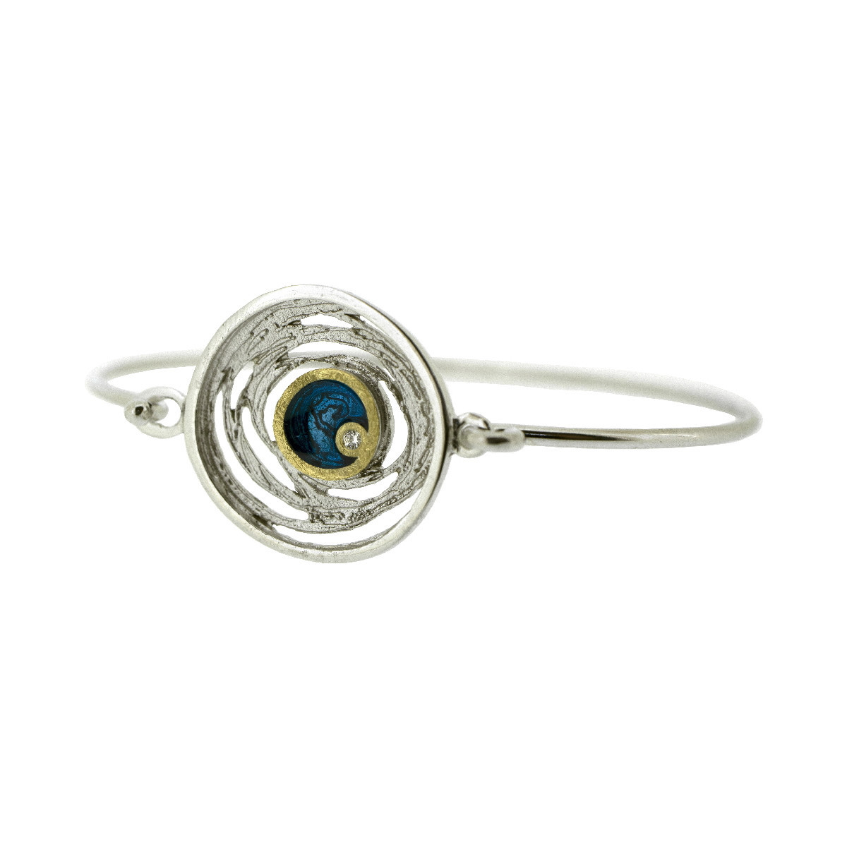 Pulsera de plata, oro, esmalte y brillante