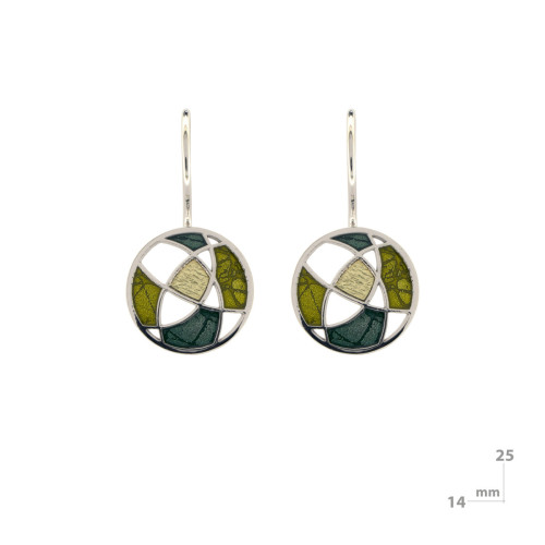Arrecades de plata i or esmaltats