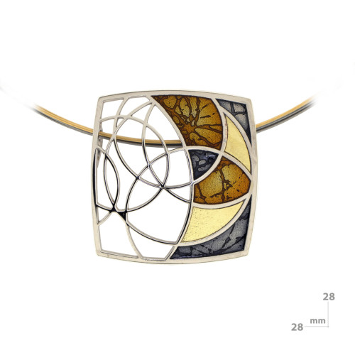Penjoll de plata i or, esmaltat