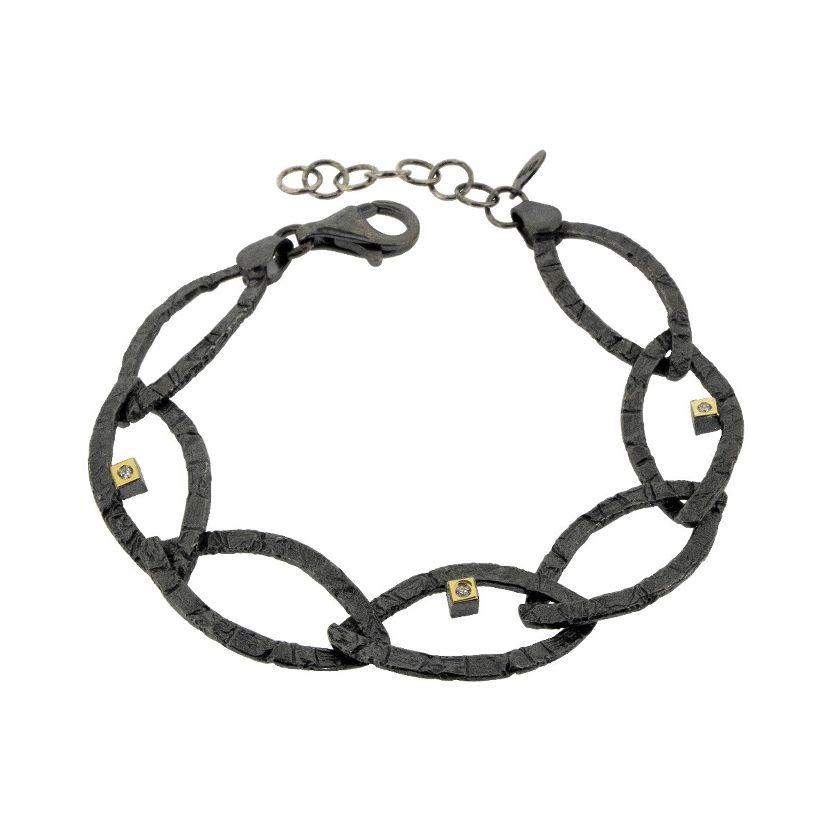 Pulsera de plata, oro y brillante