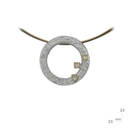 Colgante de plata, oro y DIAMANT  LAB