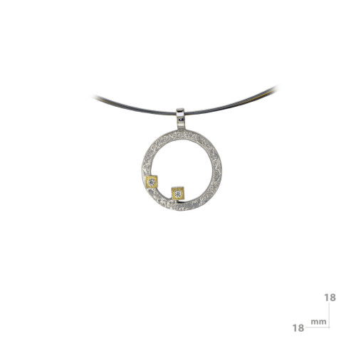 Colgante de plata, oro y DIAMANT  LAB