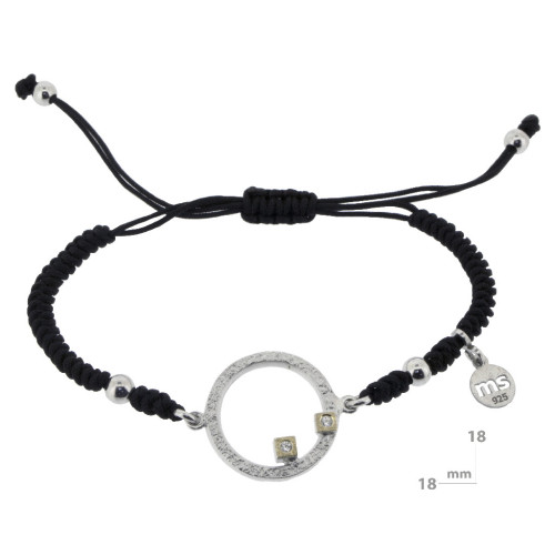Pulsera de macramé de plata, oro y DIAMANT  LAB