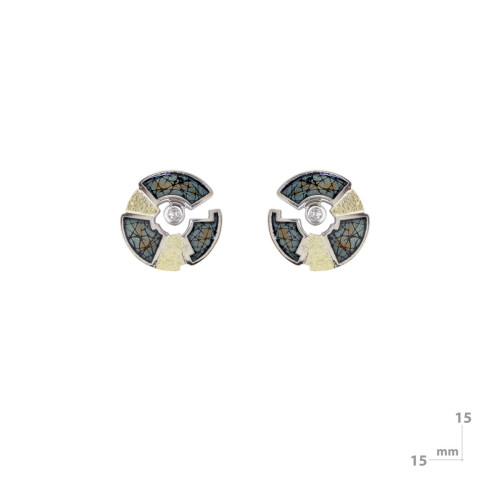 Arrecades de plata, or i brillant