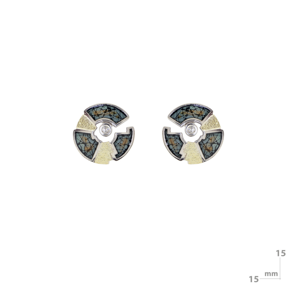 Arrecades de plata, or i brillant