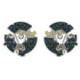 Arrecades de plata, or, esmalt i brillant