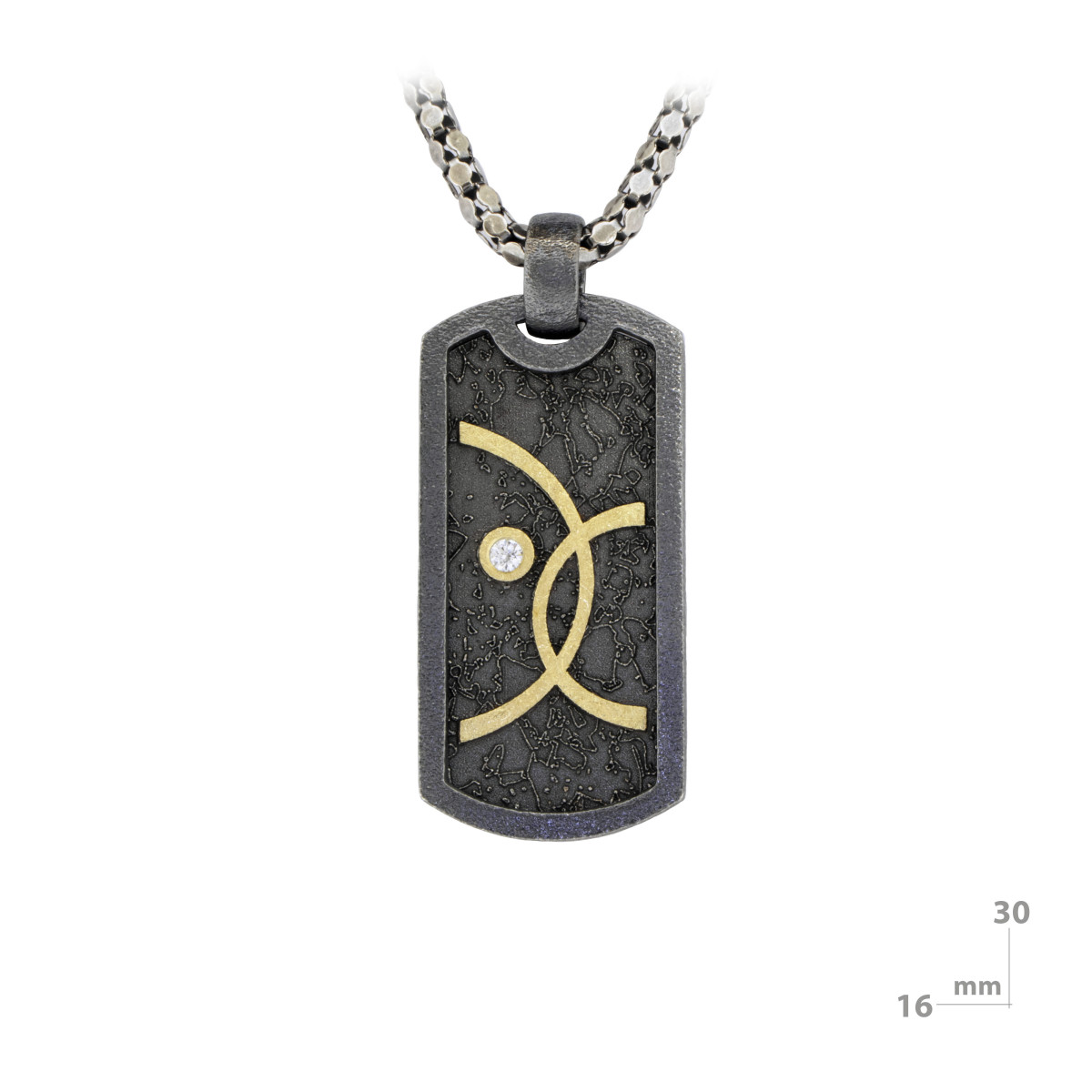 Silver, gold and brilliant pendant