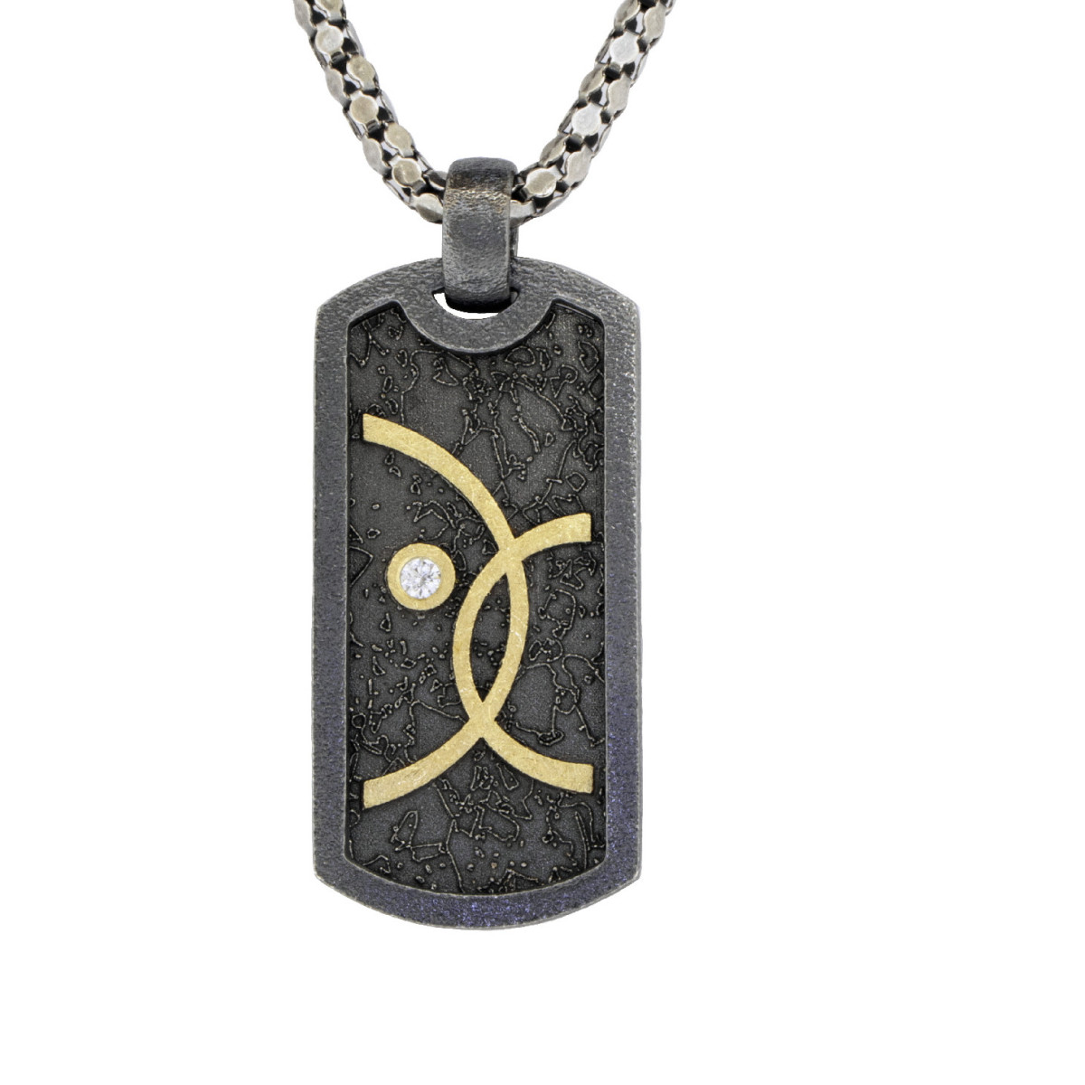 Silver, gold and brilliant pendant