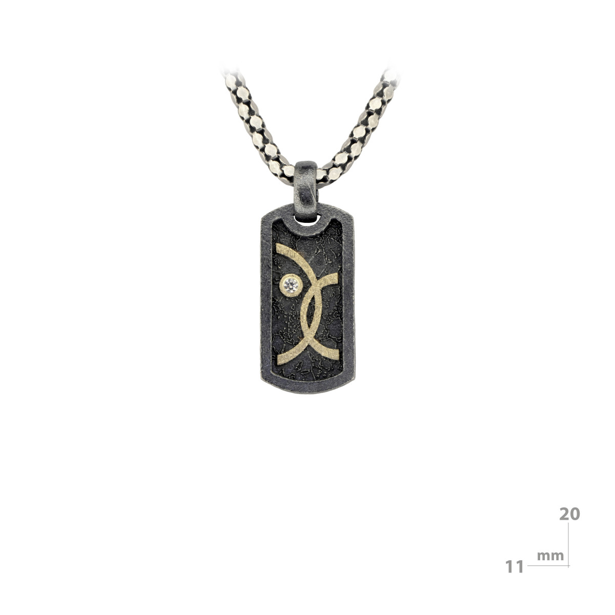 Silver, gold and brilliant pendant