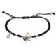 Polsera de macramé amb motiu en plata, esmalt i or