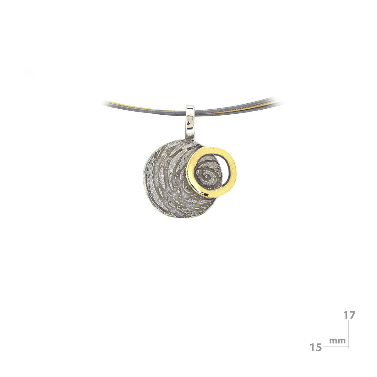 Colgante de plata y oro