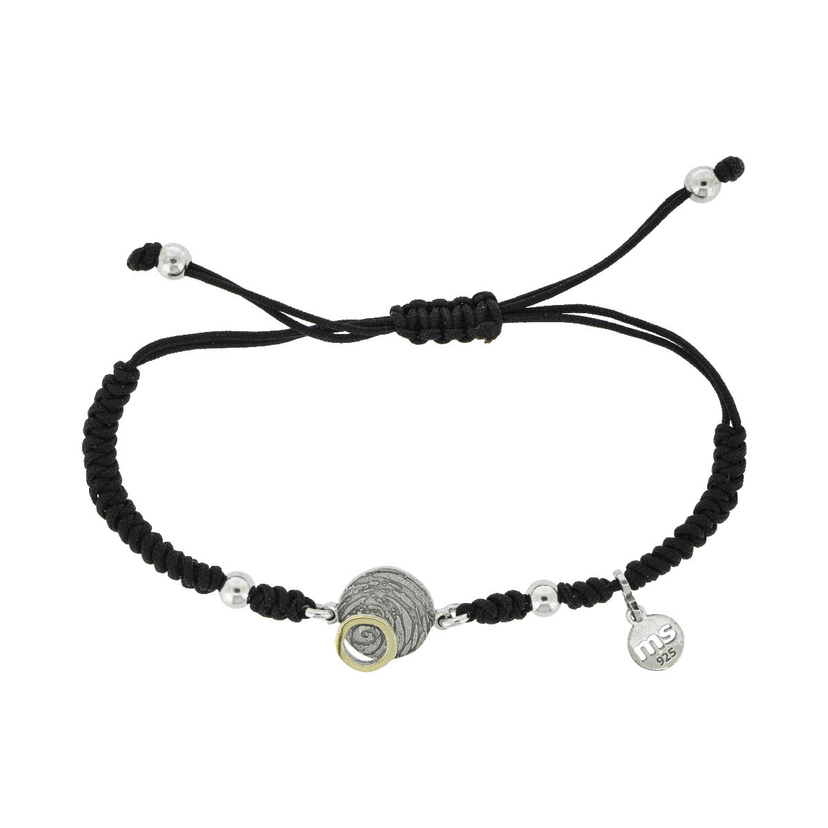 Pulsera de macramé de plata y oro