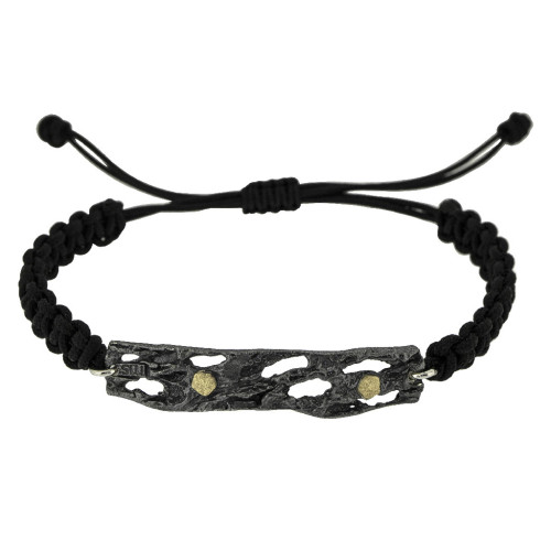 Polsera de macramé, plata i or