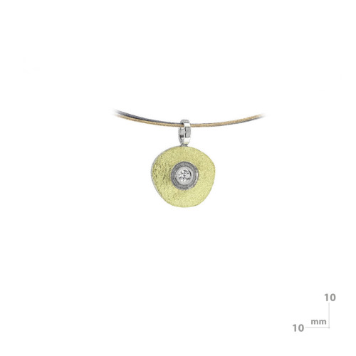 Colgante de plata, oro y brillante