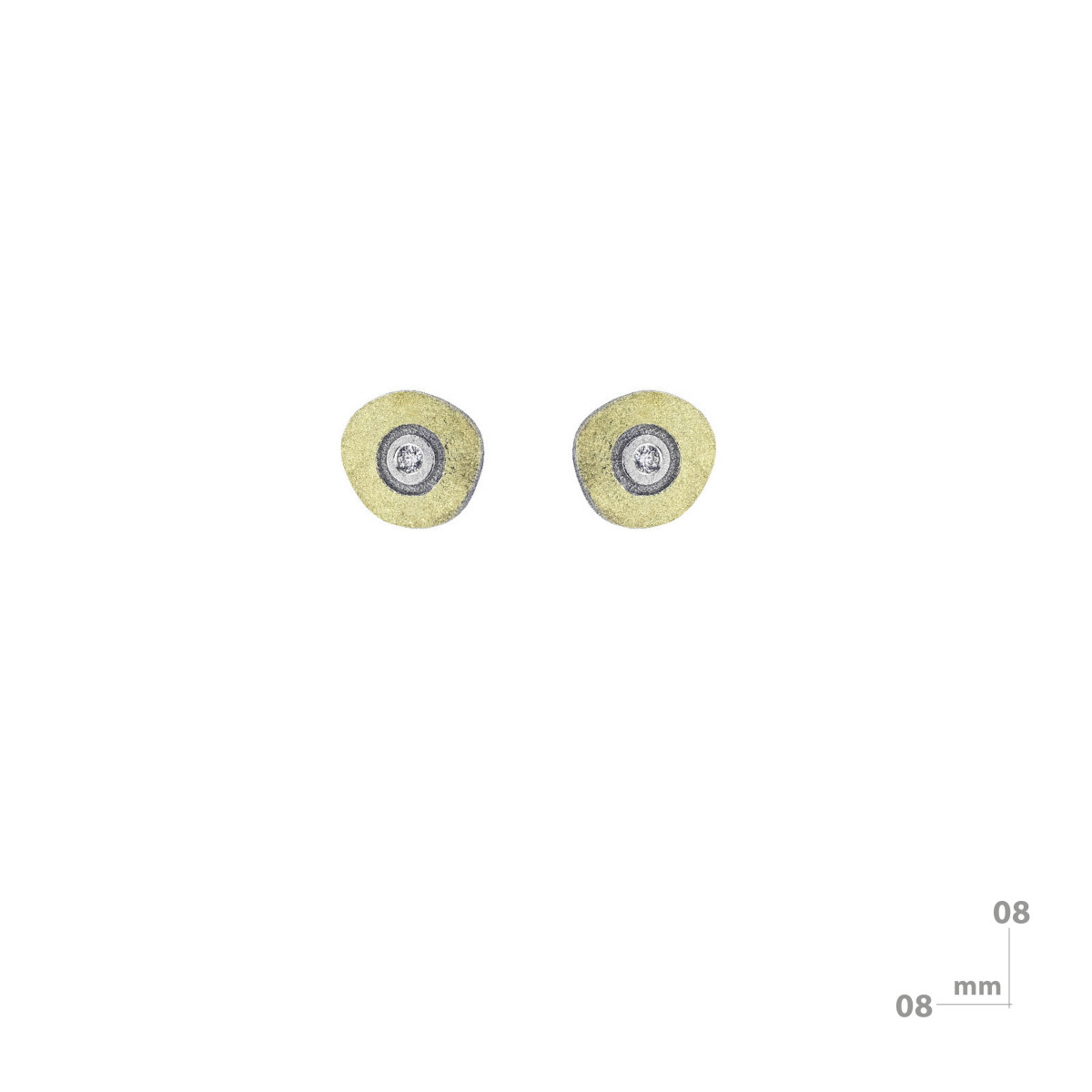 Pendientes de plata, oro y brillantes