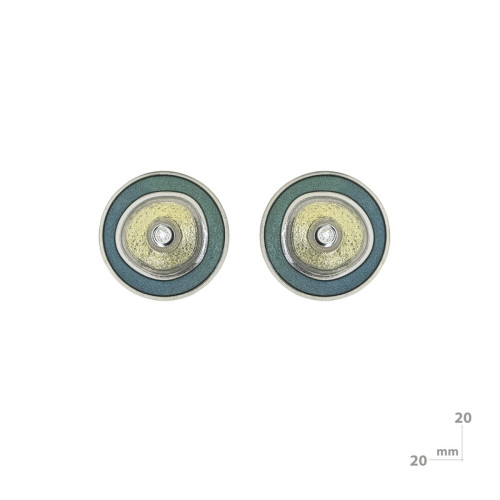 Arrecades de plata, esmalt, or i brillant