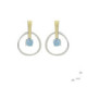 Pendientes de plata, oro y topacio azul