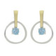 Pendientes de plata, oro y topacio azul