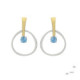 Pendientes de plata, oro y topacio azul