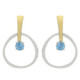 Pendientes de plata, oro y topacio azul
