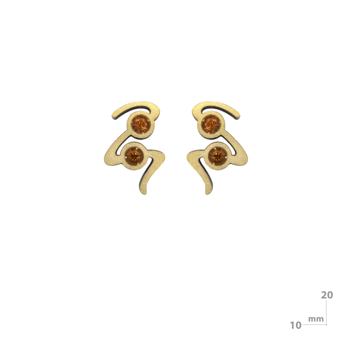 Pendientes de plata, oro y granate mandarín