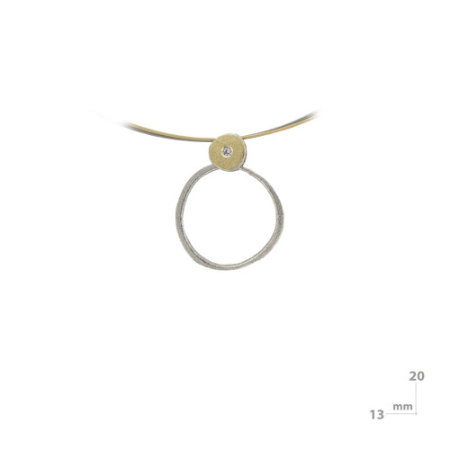 Colgante de plata,or y brillante