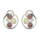 Arracades de plata, or, esmalt i brillant