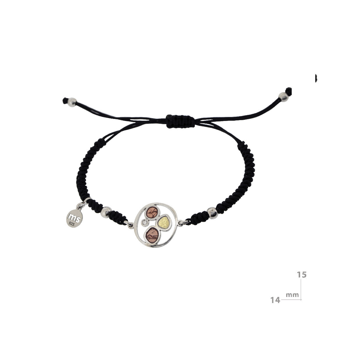 Polsera de plata, or, esmalt i brillant