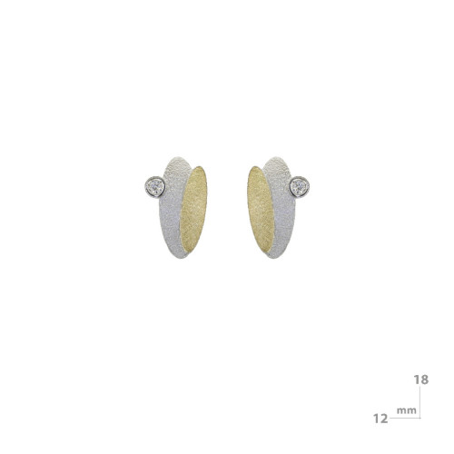 Pendientes de plata, oro i brillante