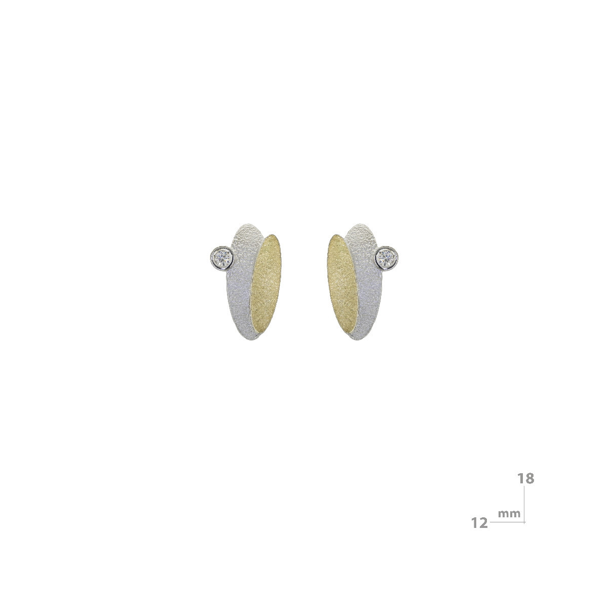 Pendientes de plata, oro i brillante