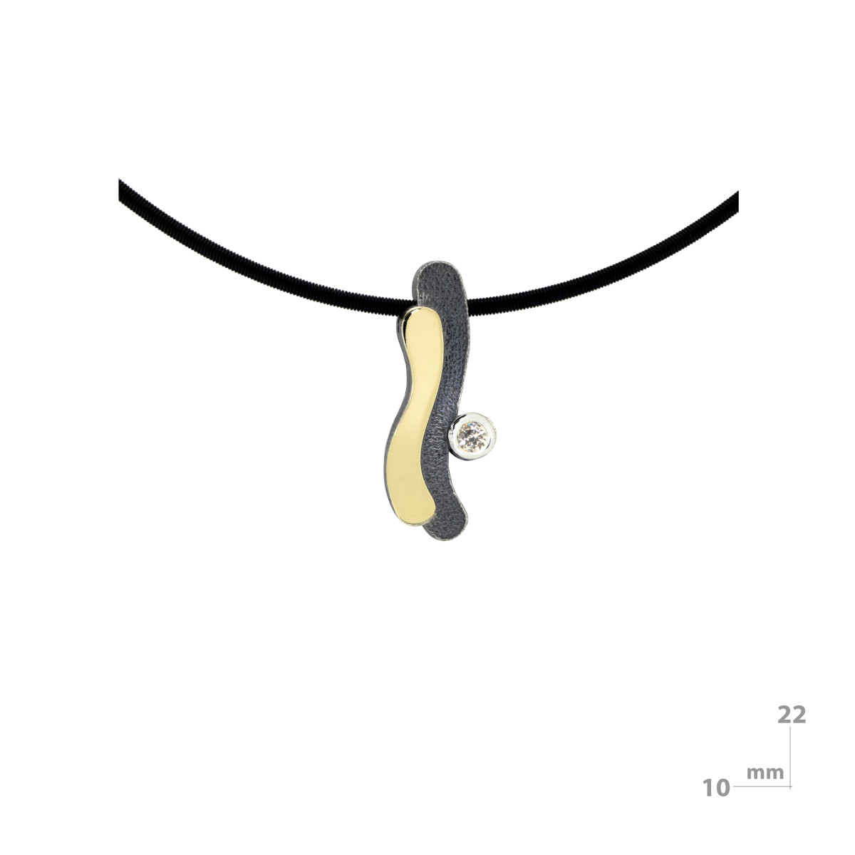 Silver, gold and brilliant pendant