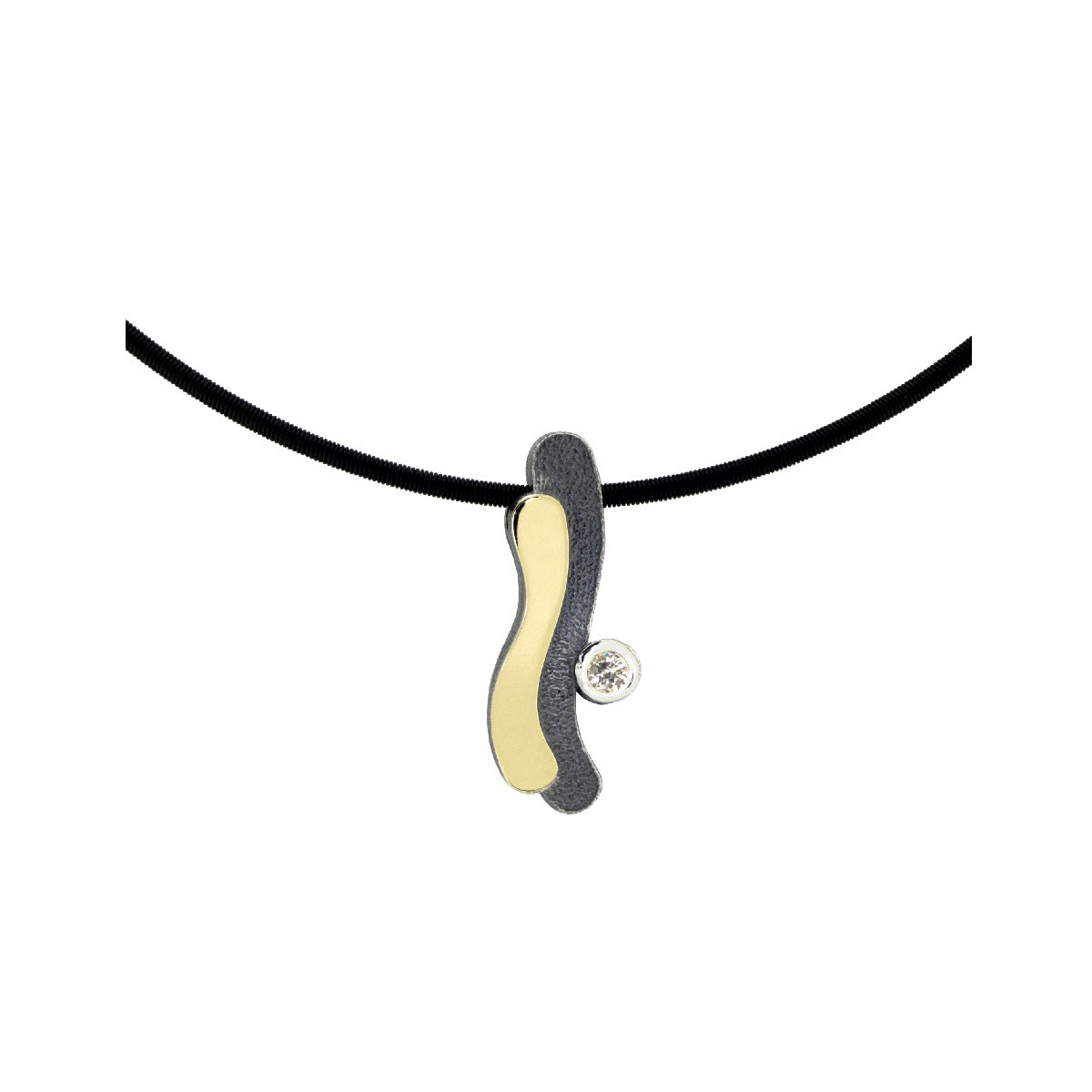 Silver, gold and brilliant pendant