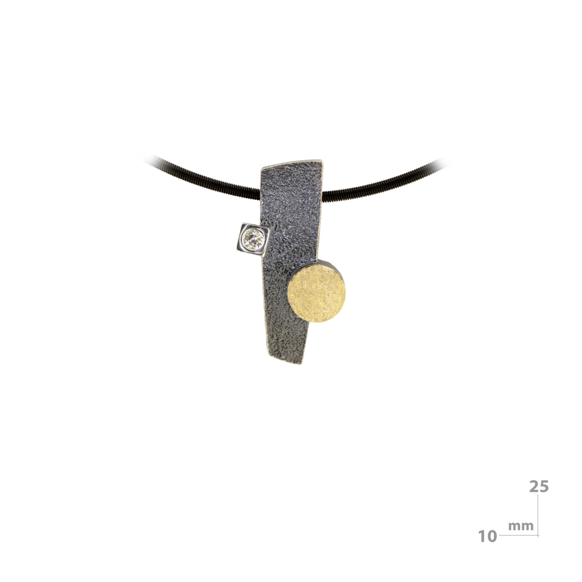 Silver, gold and brilliant pendant