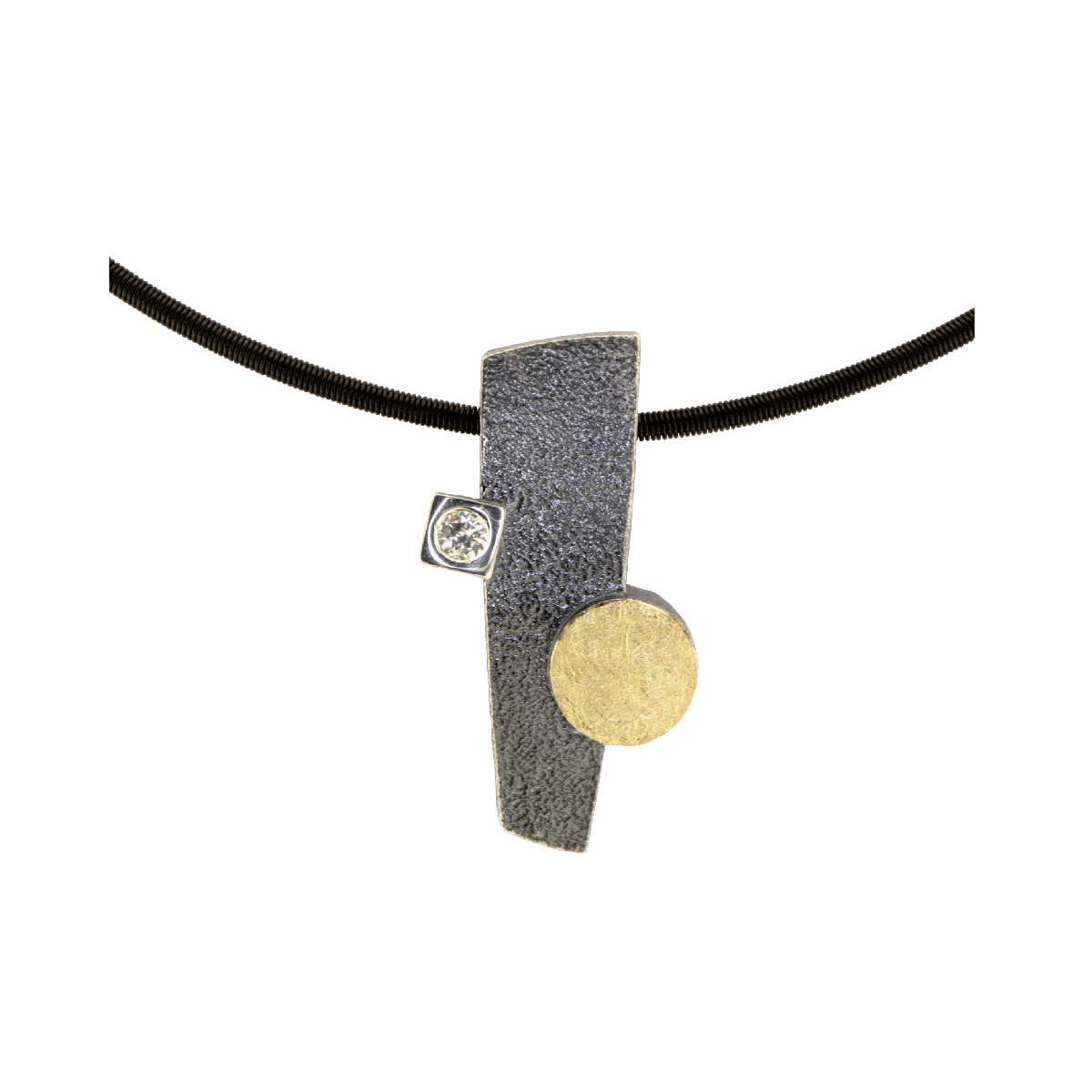 Colgante de plata, oro y brillante