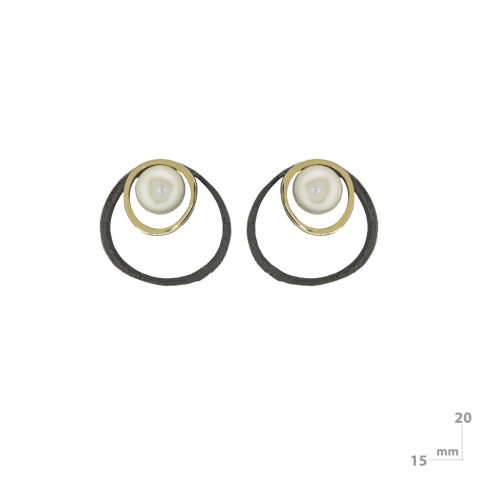 Pendientes de plata, oro y perla