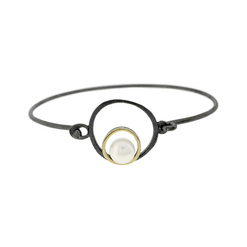Pulsera de plata, oro y perla